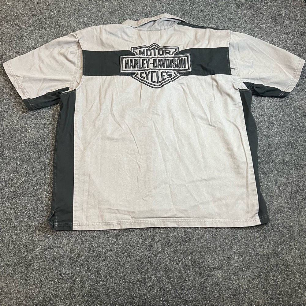 arley-Davidson Mechanic Shop Shirt 2XL Gray Black Motorcycle Workwear